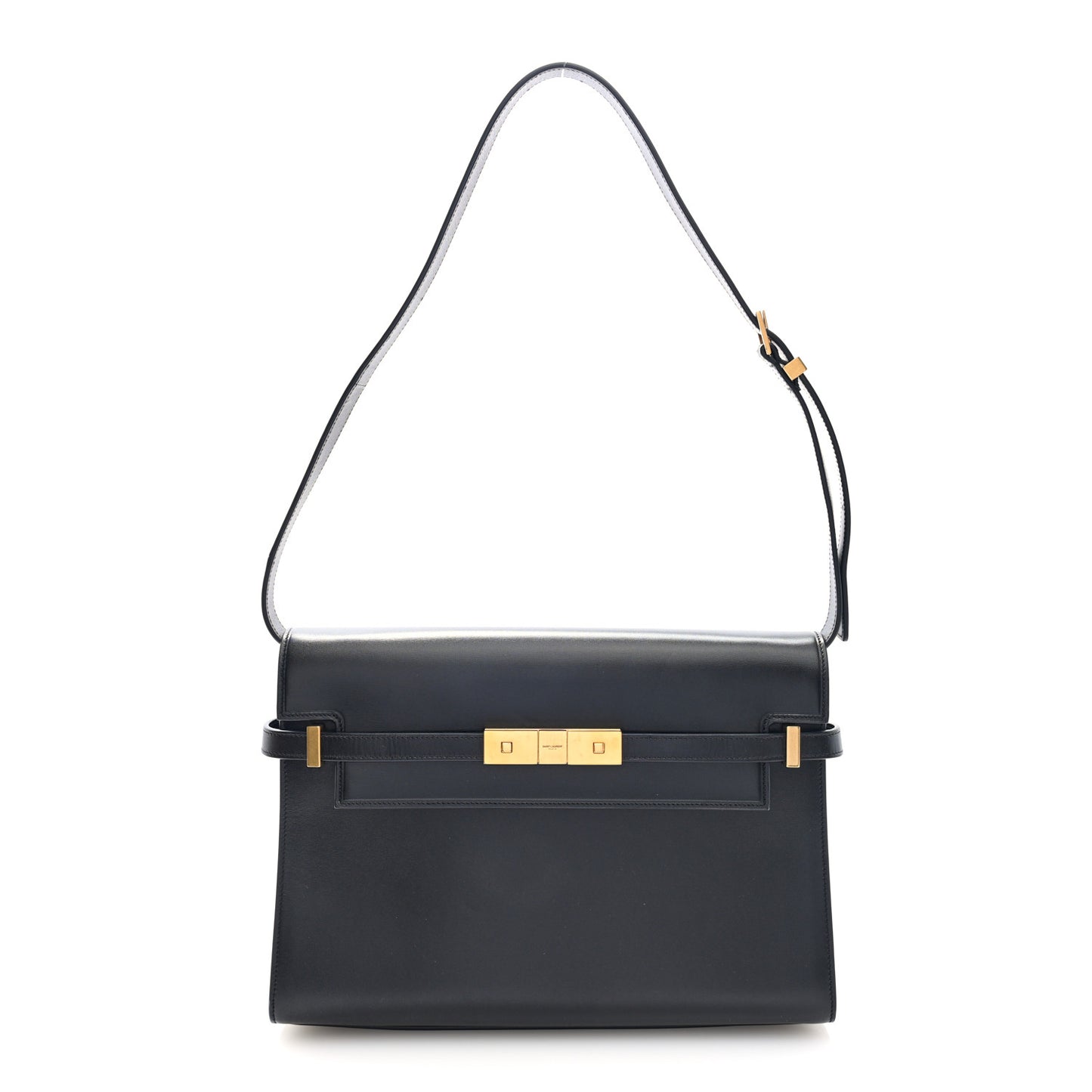 Smooth Calfskin Manhattan Shoulder Bag Black