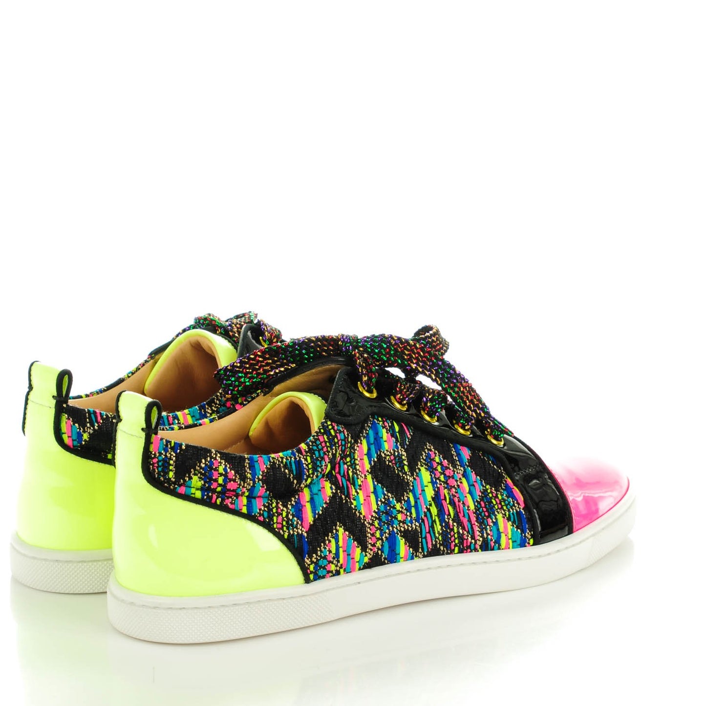 Patent Calfskin Lame Gondoliere Flat Sneakers 40.5 Multicolor