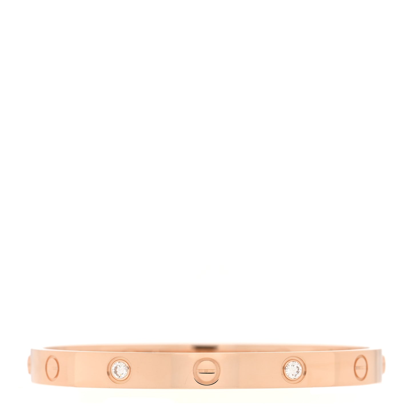 18K Pink Gold 4 Diamond LOVE Bracelet 17