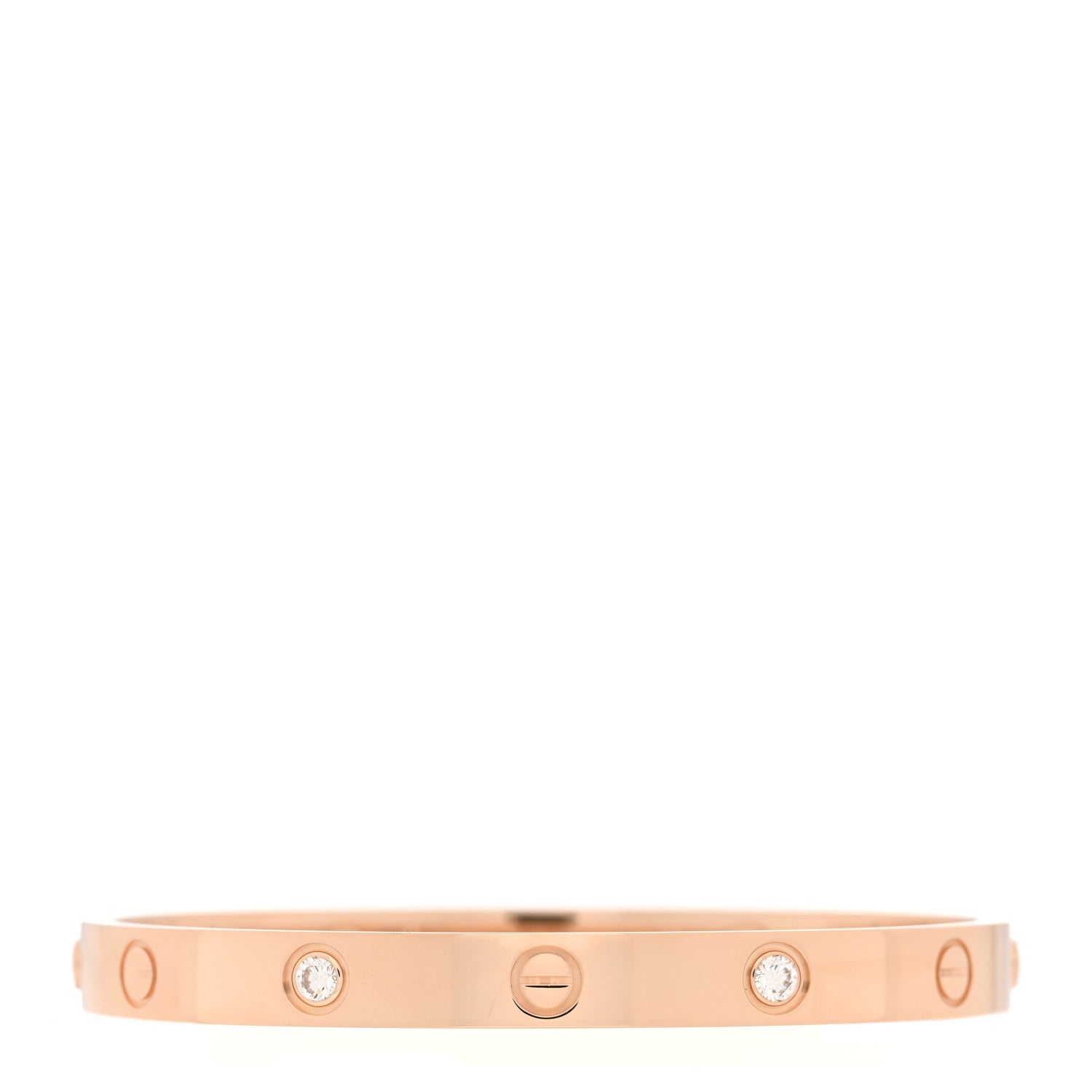 Cartier 18K Pink Gold 4 Diamond LOVE Bracelet 17 3 of 6