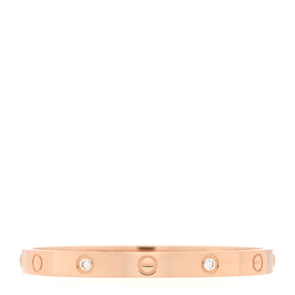 Cartier 18K Pink Gold 4 Diamond LOVE Bracelet 17 3 of 6