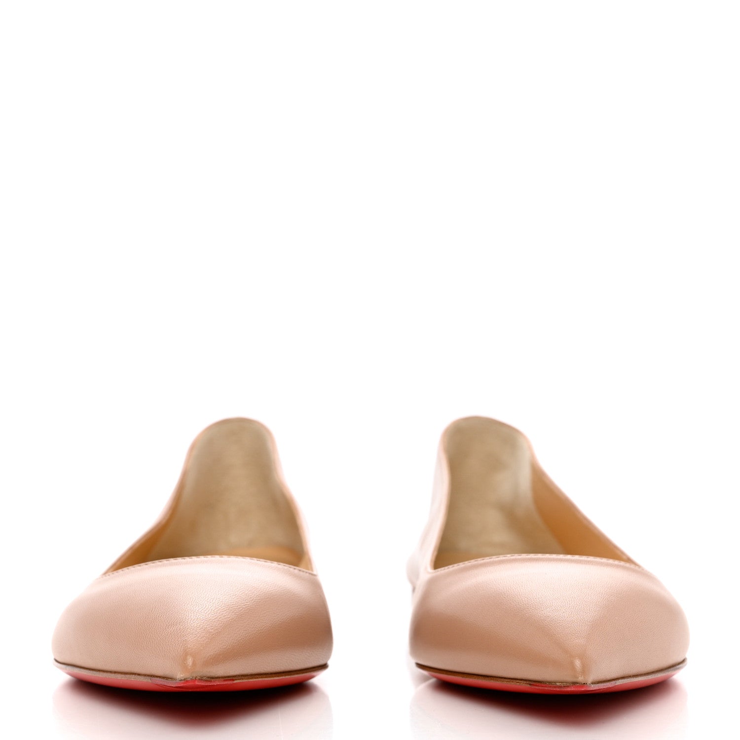 Christian Louboutin Shiny Nappa Ballalla Flats 40 Nude 2 of 9