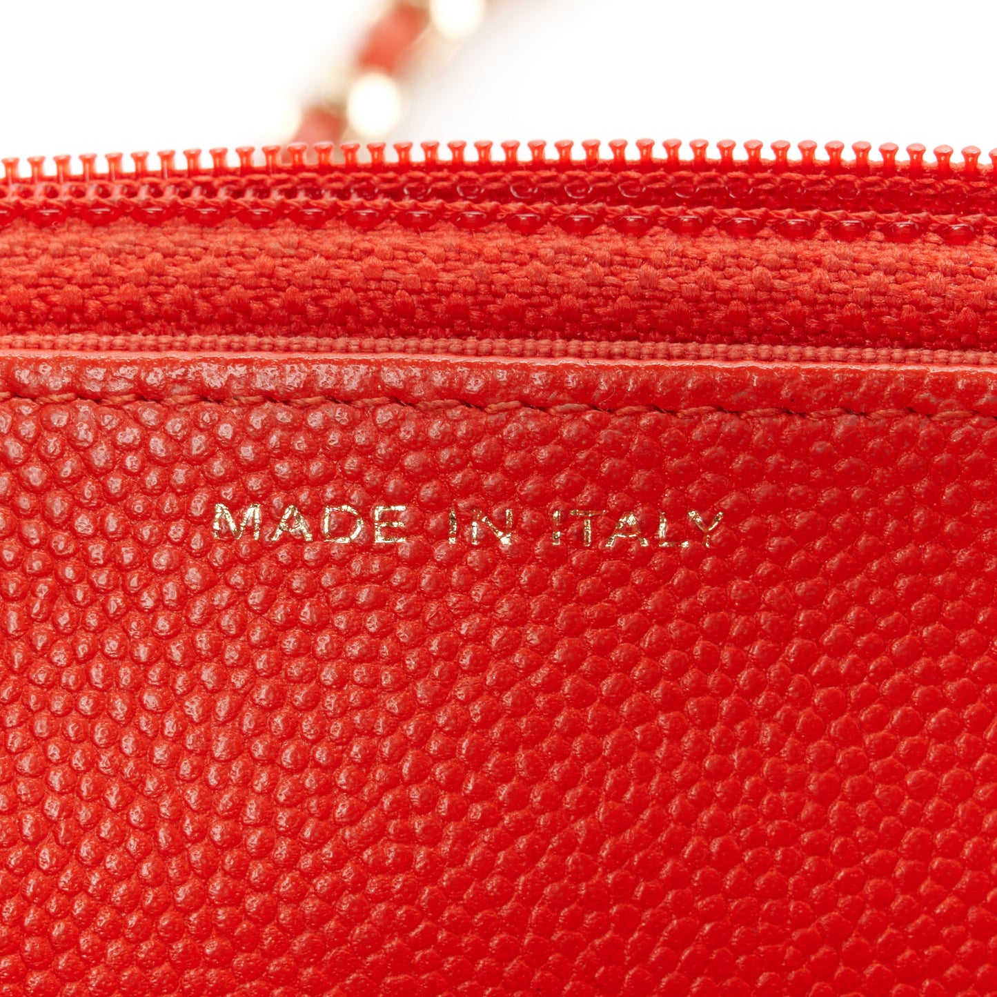 Caviar Quilted Wallet on Chain WOC Red