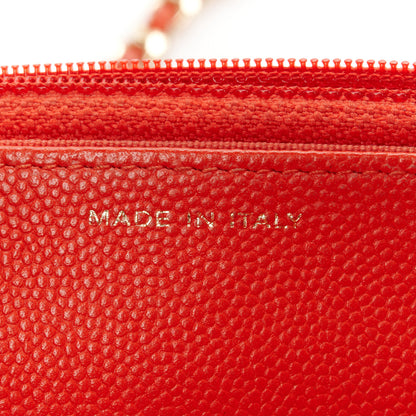 Chanel Caviar Quilted Wallet on Chain WOC Red 7 of 12