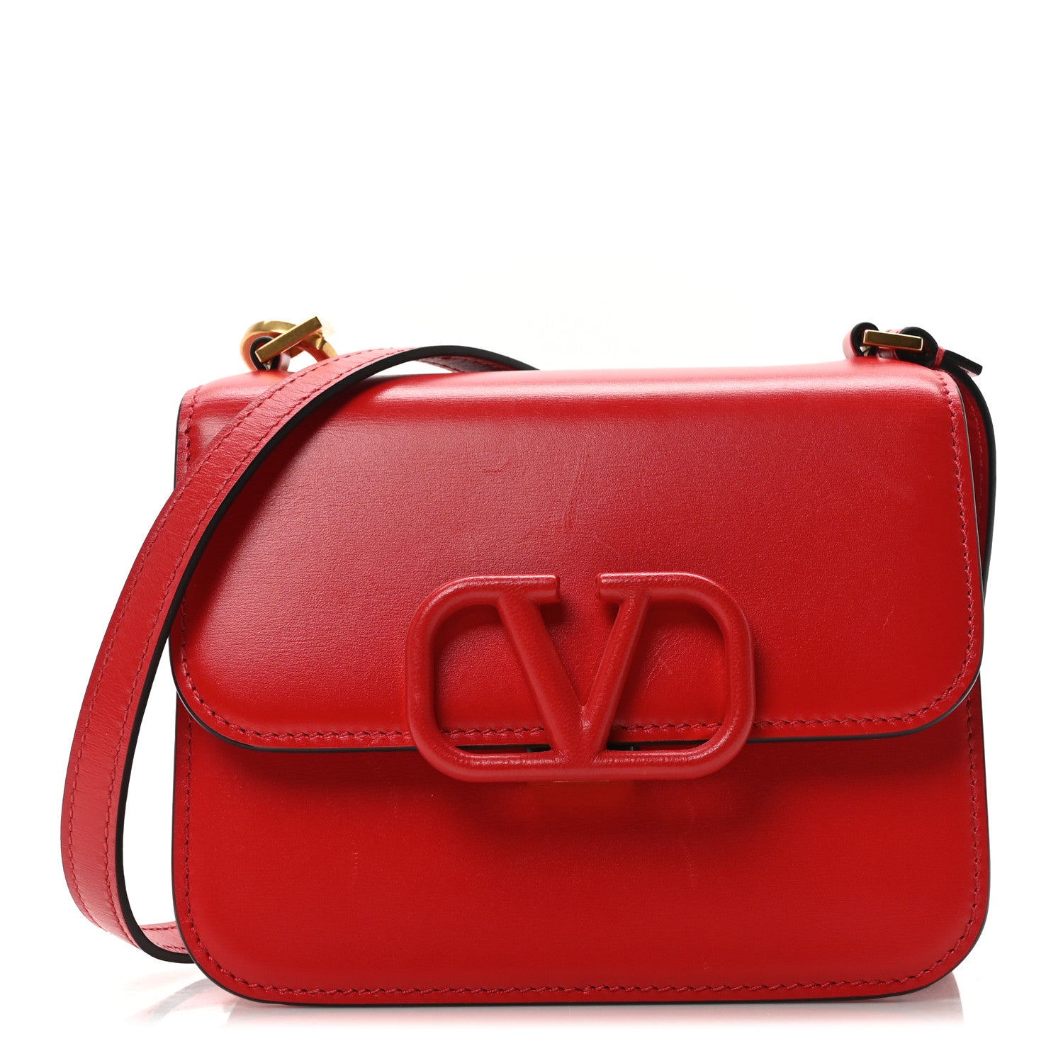 Valentino Garavani Smooth Calfskin Small VSling Shoulder Bag Red 1 of 9
