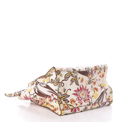 Prada Saffiano Floral Print Large Twin Pocket Tote Talco 4 of 9
