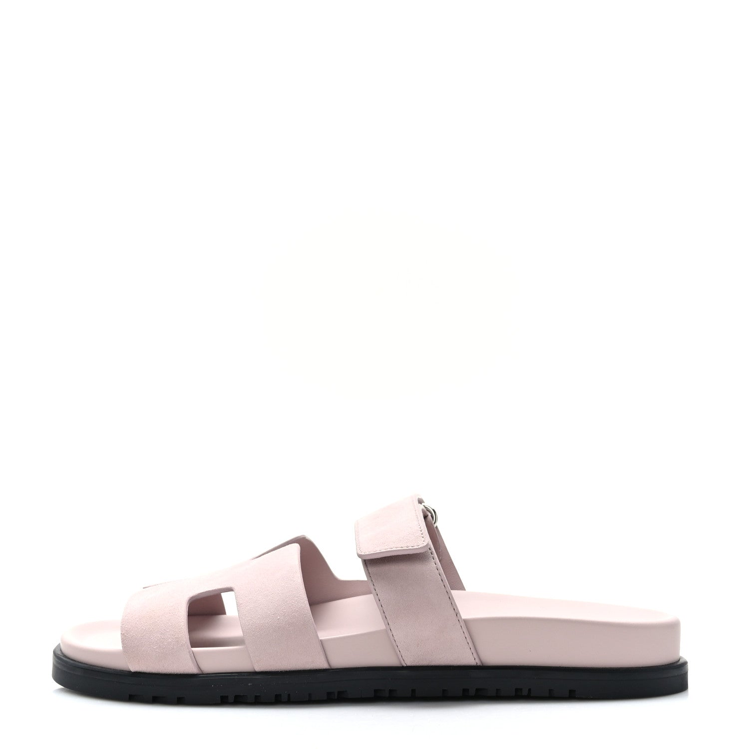 Hermes Suede Goatskin Womens Chypre Sandals 40 Rose Porcelaine 1 of 8