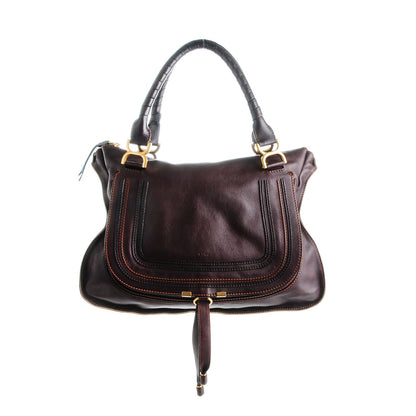 Chloe Calfskin Large Marcie Satchel Moka 1 of 9
