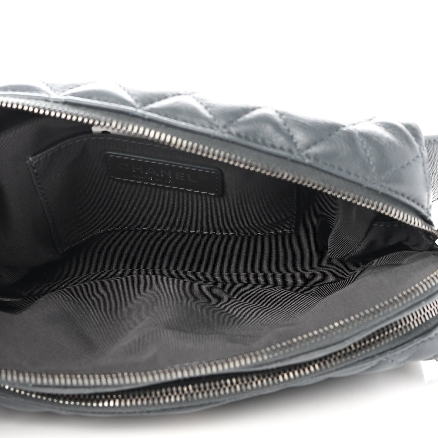 Calfskin Quilted Waist Bag Dark Grey
