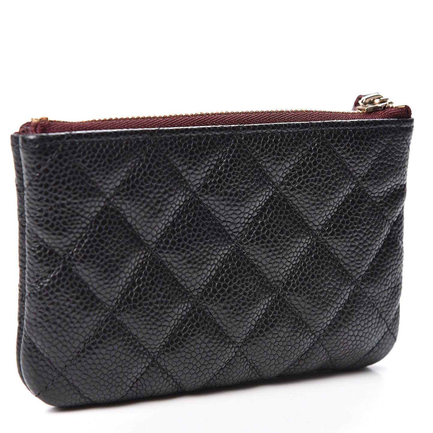 Caviar Quilted Small Cosmetic Case Black