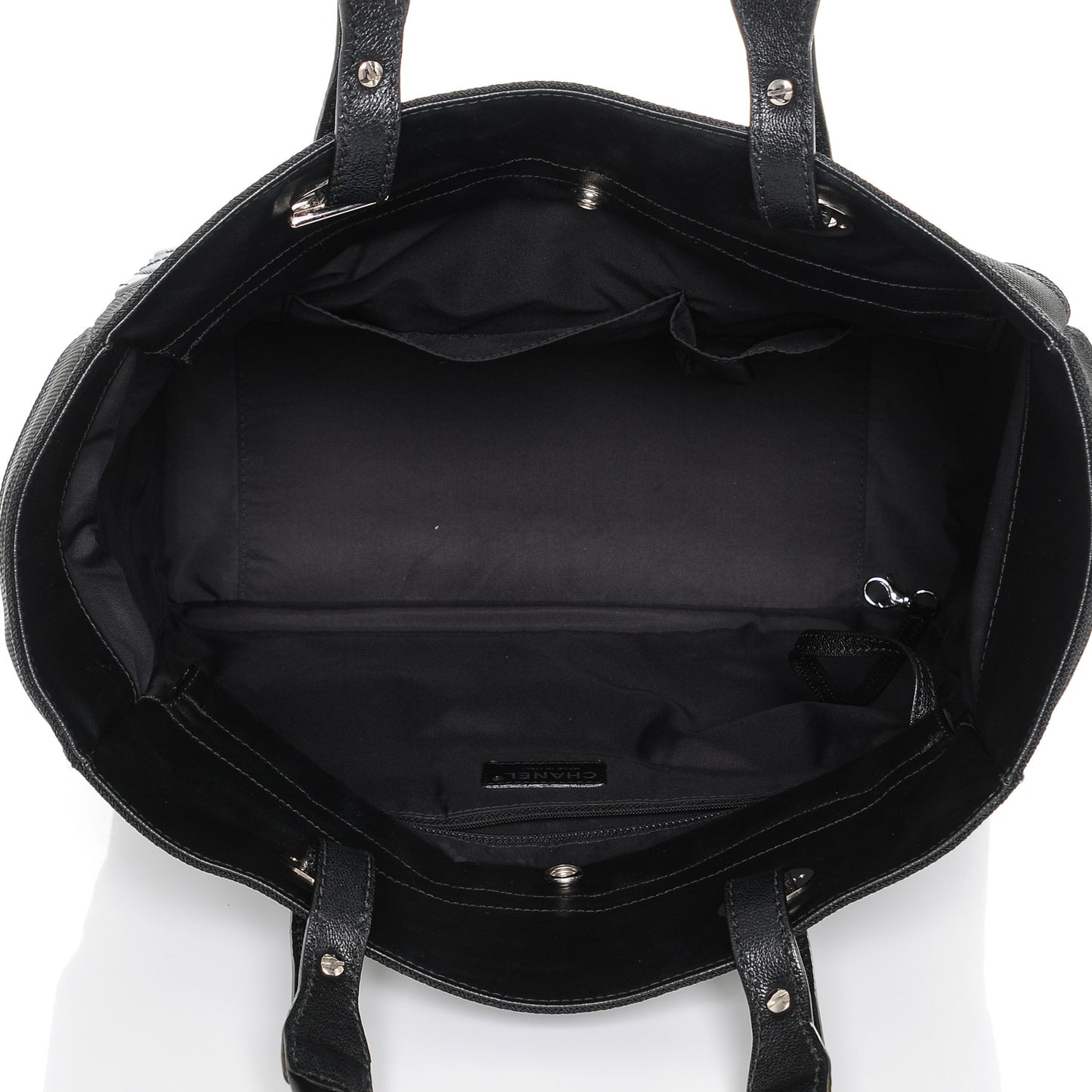 Coated Canvas Quilted Large Paris Biarritz Tote Black