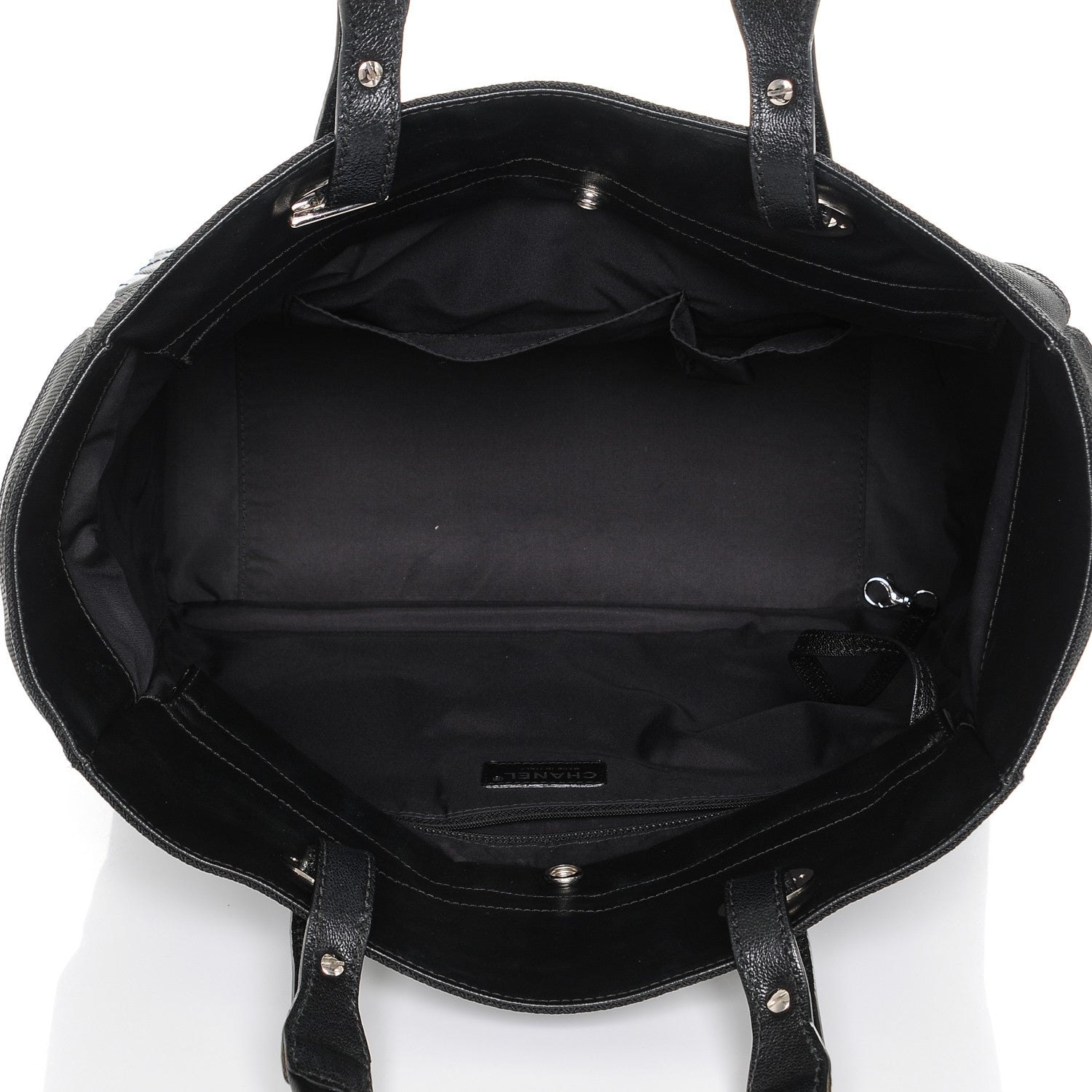 Chanel Coated Canvas Quilted Large Paris Biarritz Tote Black 5 of 7