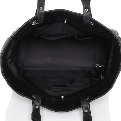 Chanel Coated Canvas Quilted Large Paris Biarritz Tote Black 5 of 7