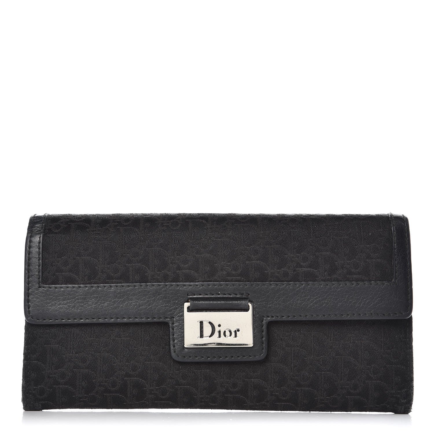 Christian Dior Monogram Flap Wallet Black 1 of 7