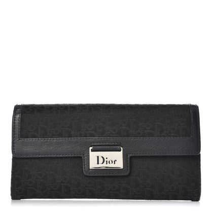 Christian Dior Monogram Flap Wallet Black 1 of 7