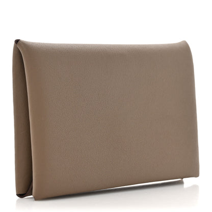 Hermes Swift Verso Calvi Card Case Etoupe Rouge H 3 of 9