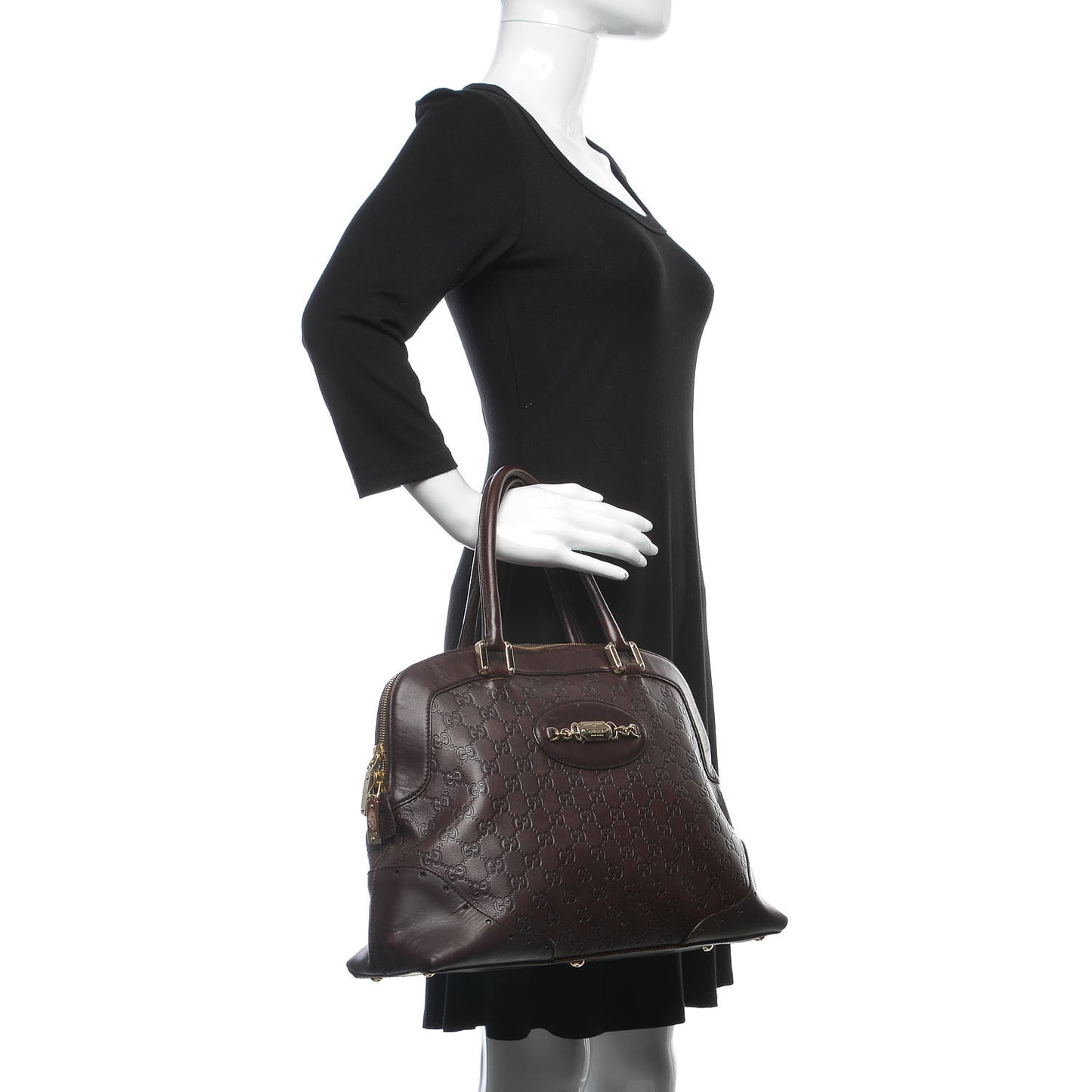 Guccissima Large Punch Bowler Burgundy