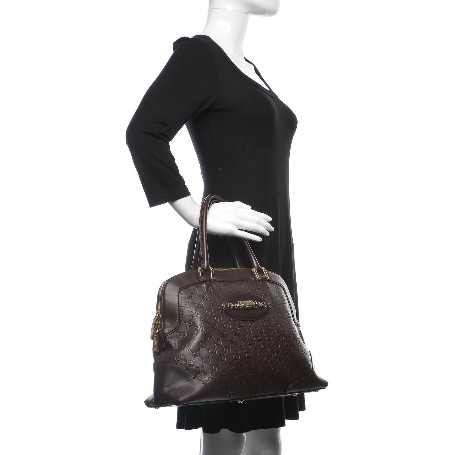 Gucci Guccissima Large Punch Bowler Burgundy 2 of 17