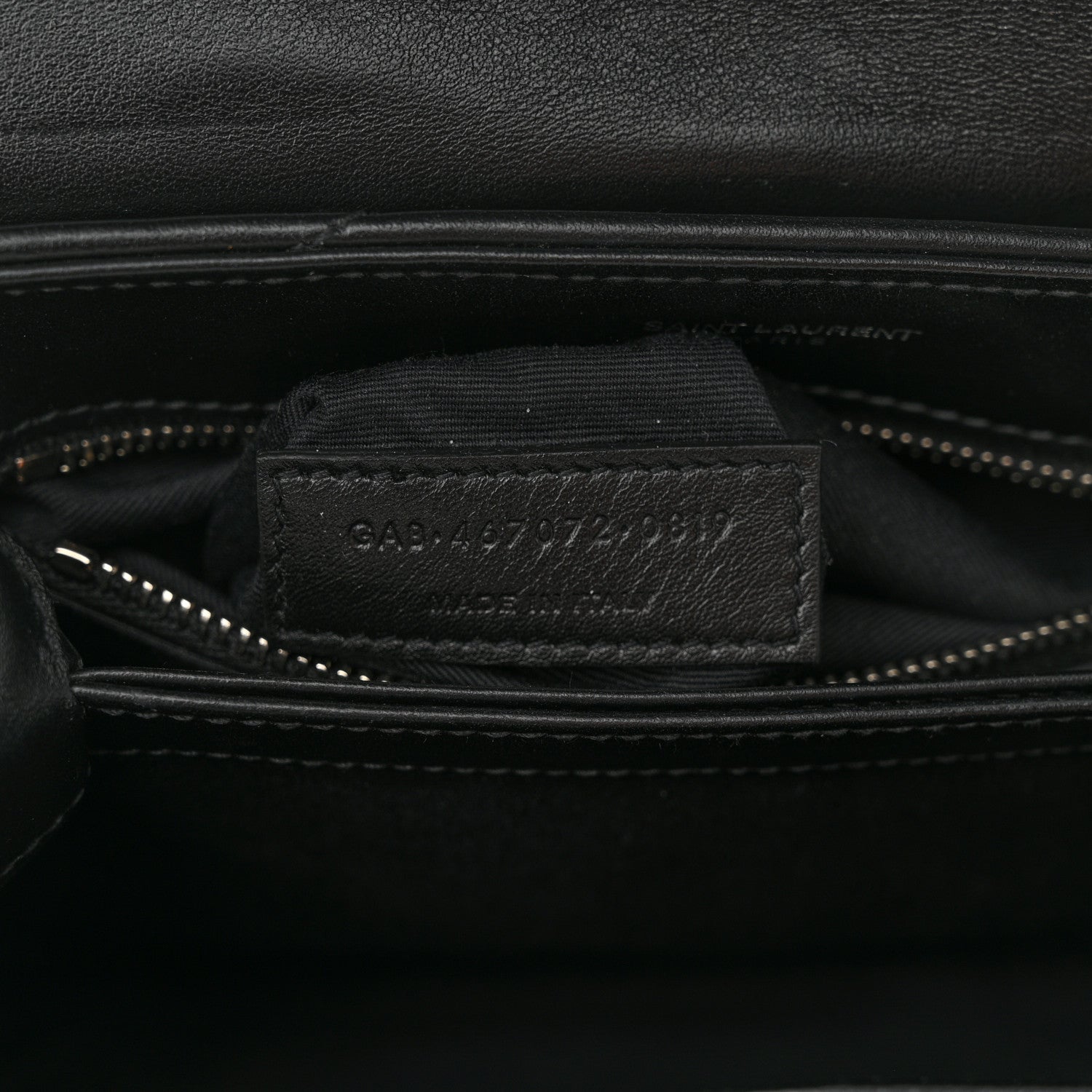 Saint Laurent Calfskin Y Quilted Monogram Toy Loulou Crossbody Bag Black 7 of 10