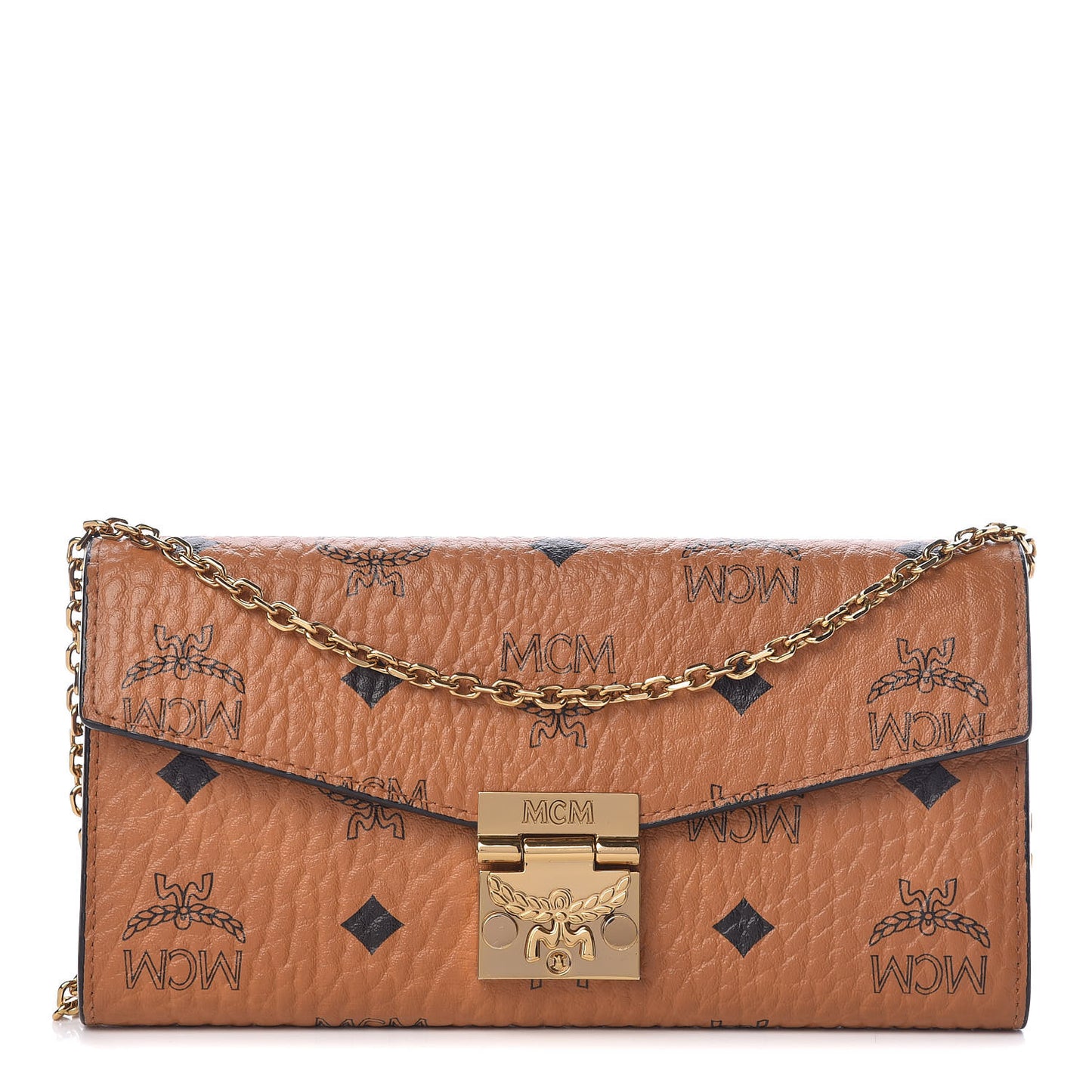 Visetos Large Patricia Wallet On Chain Cognac