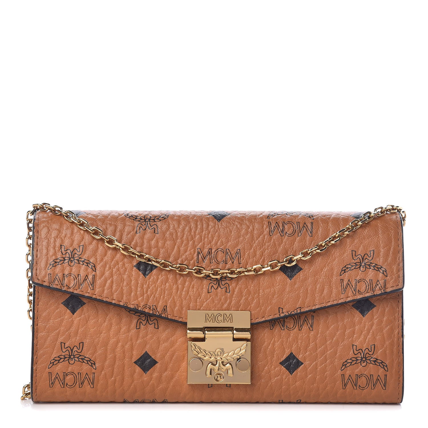 MCM Visetos Large Patricia Wallet On Chain Cognac 1 of 10