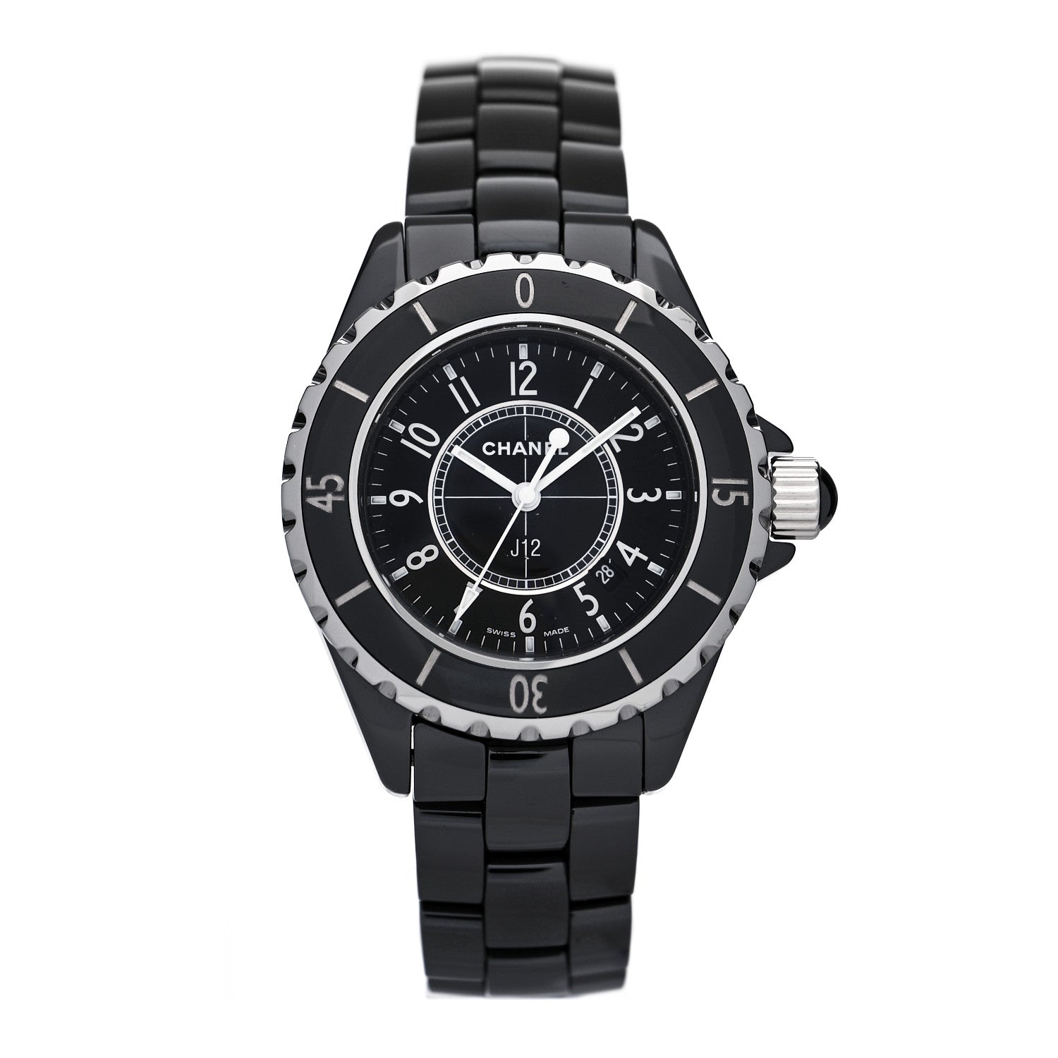 Chanel Stainless Steel Ceramic 33mm J12 Quartz Watch Black 1 of 5
