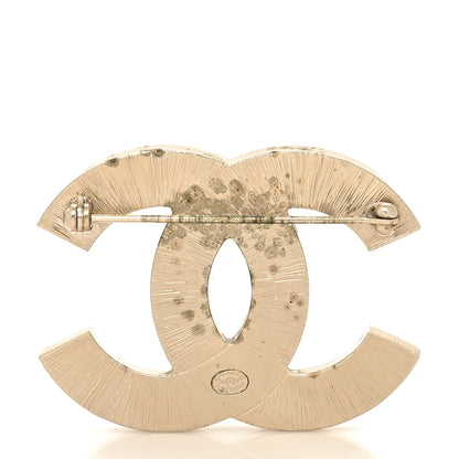 Chanel Metal Quilted CC Brooch Silver Gold 3 of 5