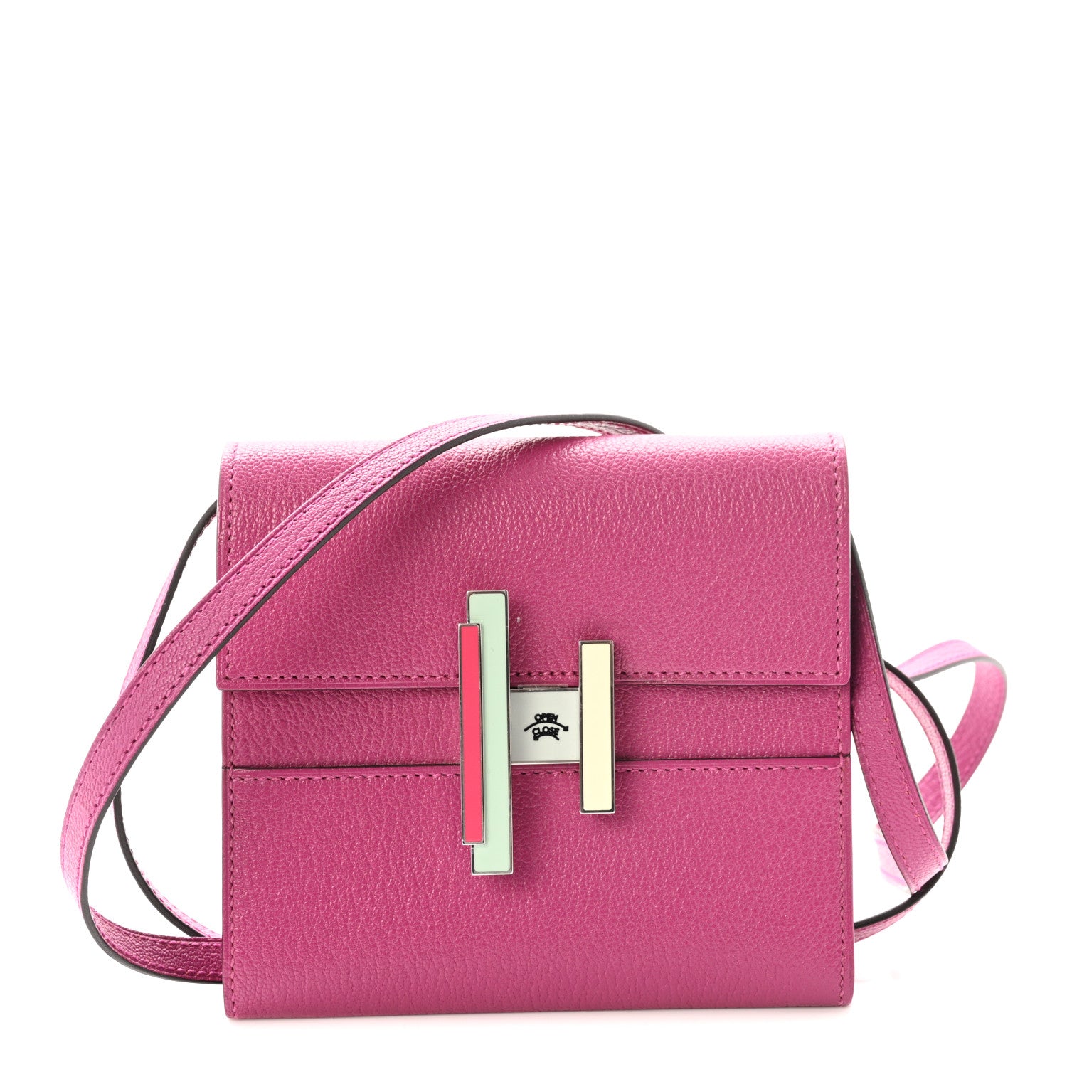 Hermes Chevre Mysore Enamel Mini Cinhetic Wallet  Rose Pourpre 1 of 11