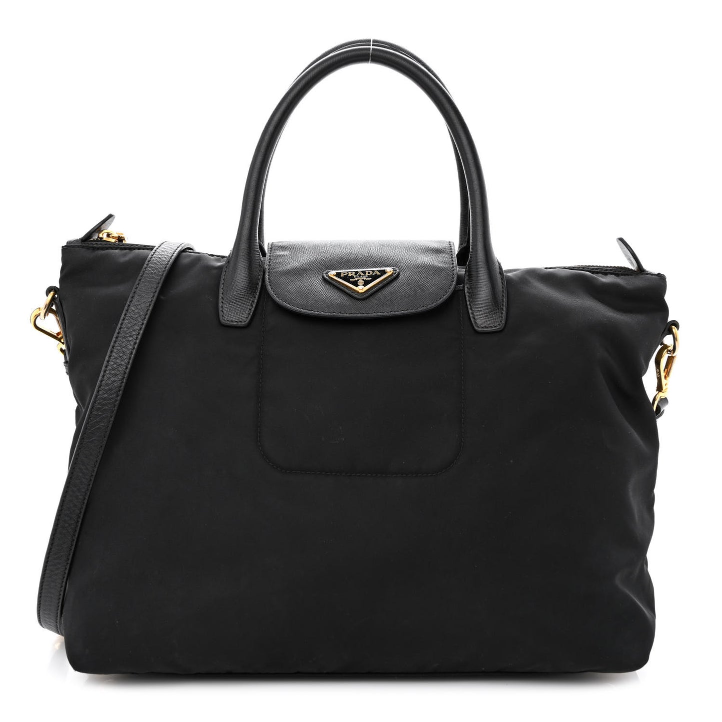 Tessuto Nylon Saffiano Tote Black