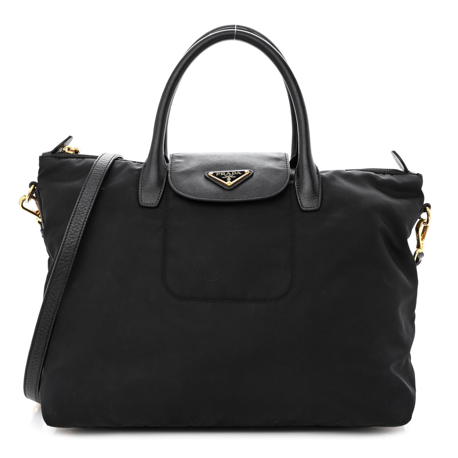 Prada Tessuto Nylon Saffiano Tote Black 1 of 13