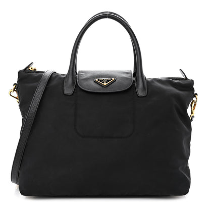Prada Tessuto Nylon Saffiano Tote Black 1 of 13