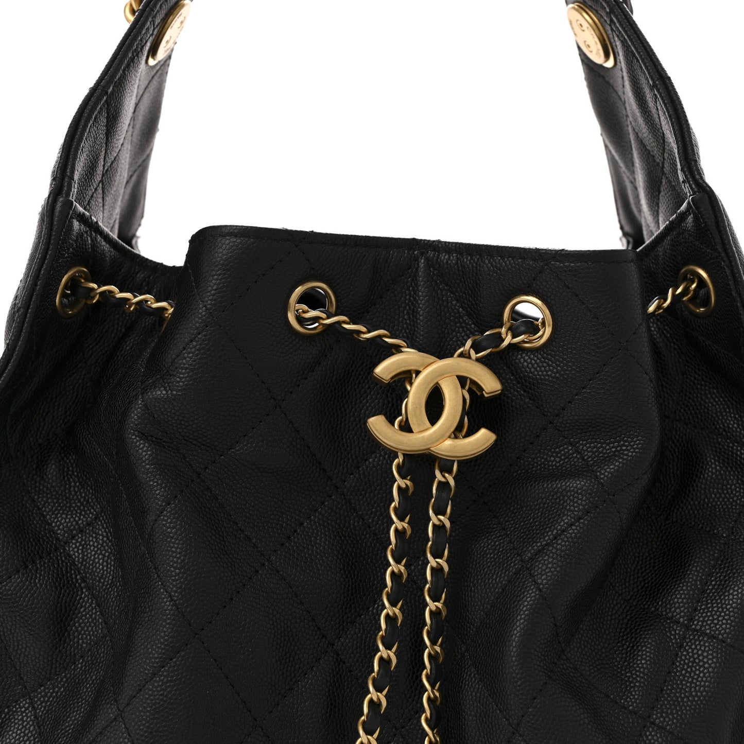 Caviar Quilted Medium Chanel 25 Handbag Black