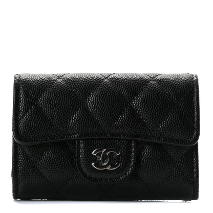 Chanel Caviar Quilted Classic 4 Key Holder Wallet Black 1 of 8