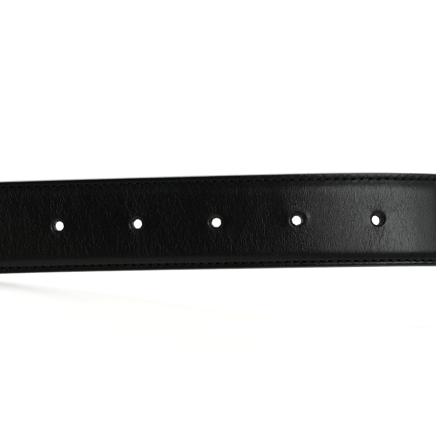 Saint Laurent Smooth Calfskin Monogram Square Buckle Belt 80 Black 3 of 8