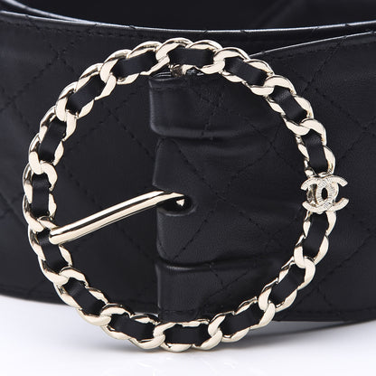 Chanel Lambskin Stitched Chain Belt 80 34 Black 6 of 7