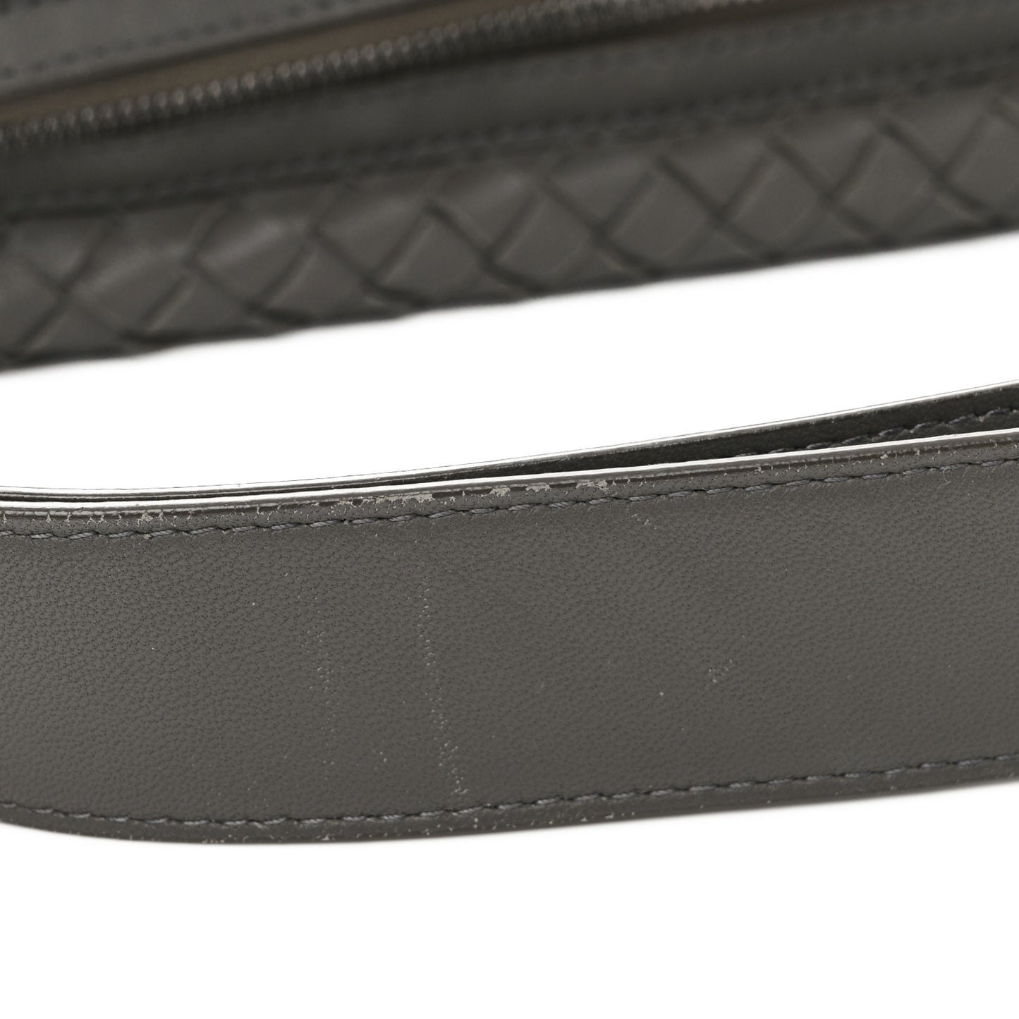 Nappa Intrecciato Shoulder Bag Grey