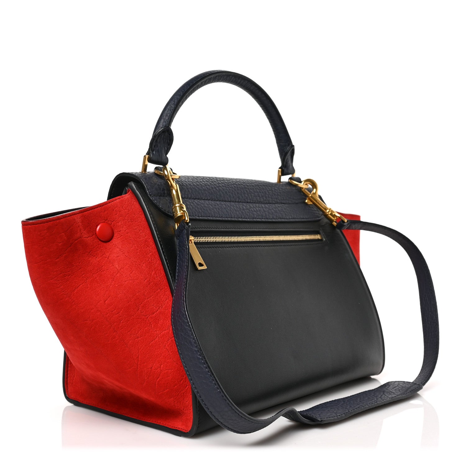 Celine Bullhide Calfskin Medium Tri-Color Trapeze Carmin 3 of 8