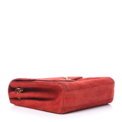 Chanel Suede Quilted Mini Square Flap Red 4 of 17