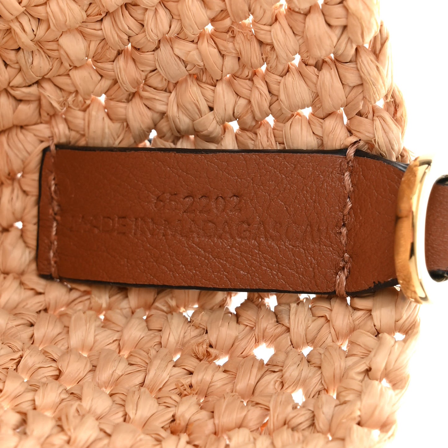 Raffia Mini Slit Tote Bag Natural Tan