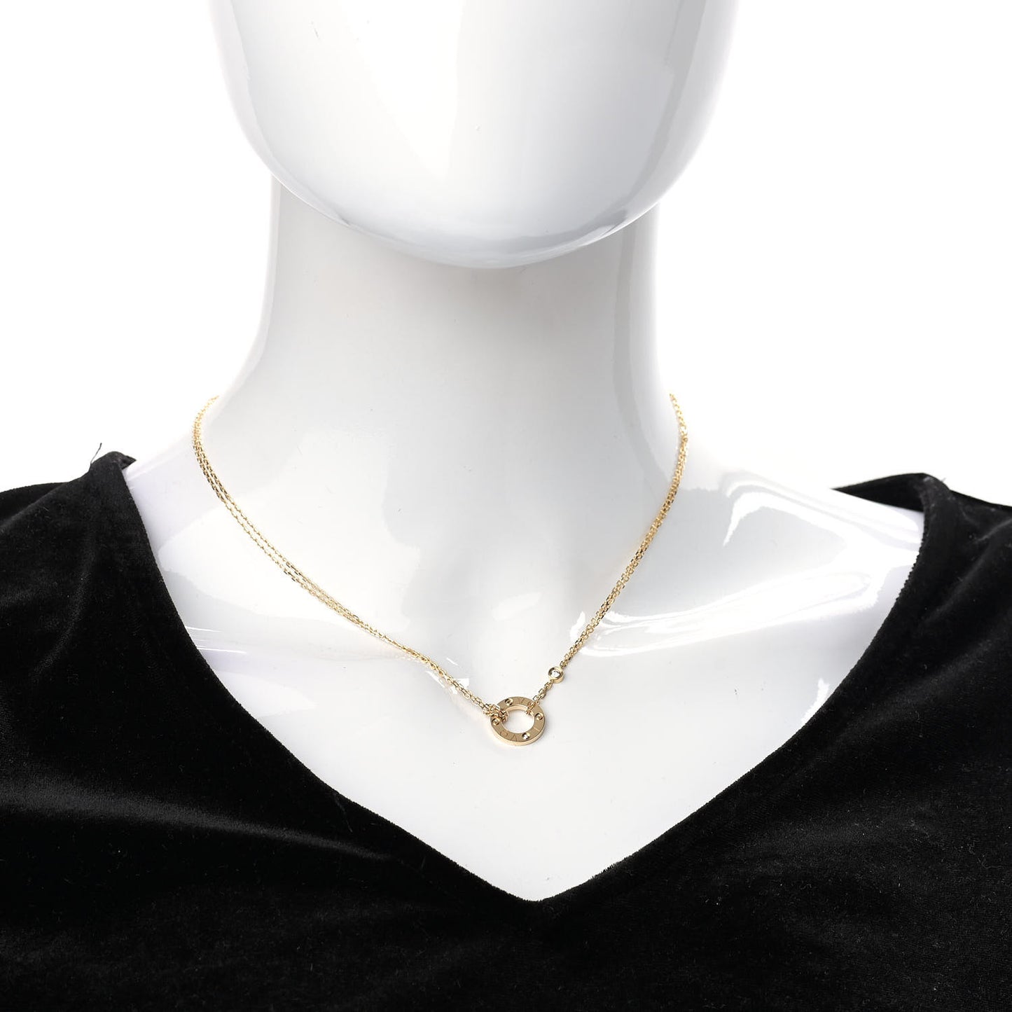 18K Yellow Gold 2 Diamond LOVE Necklace