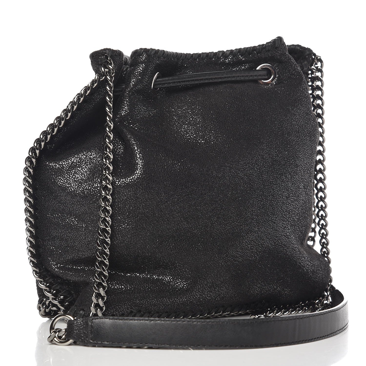 Stella McCartney Shaggy Deer Small Falabella Bucket Bag Black 3 of 8
