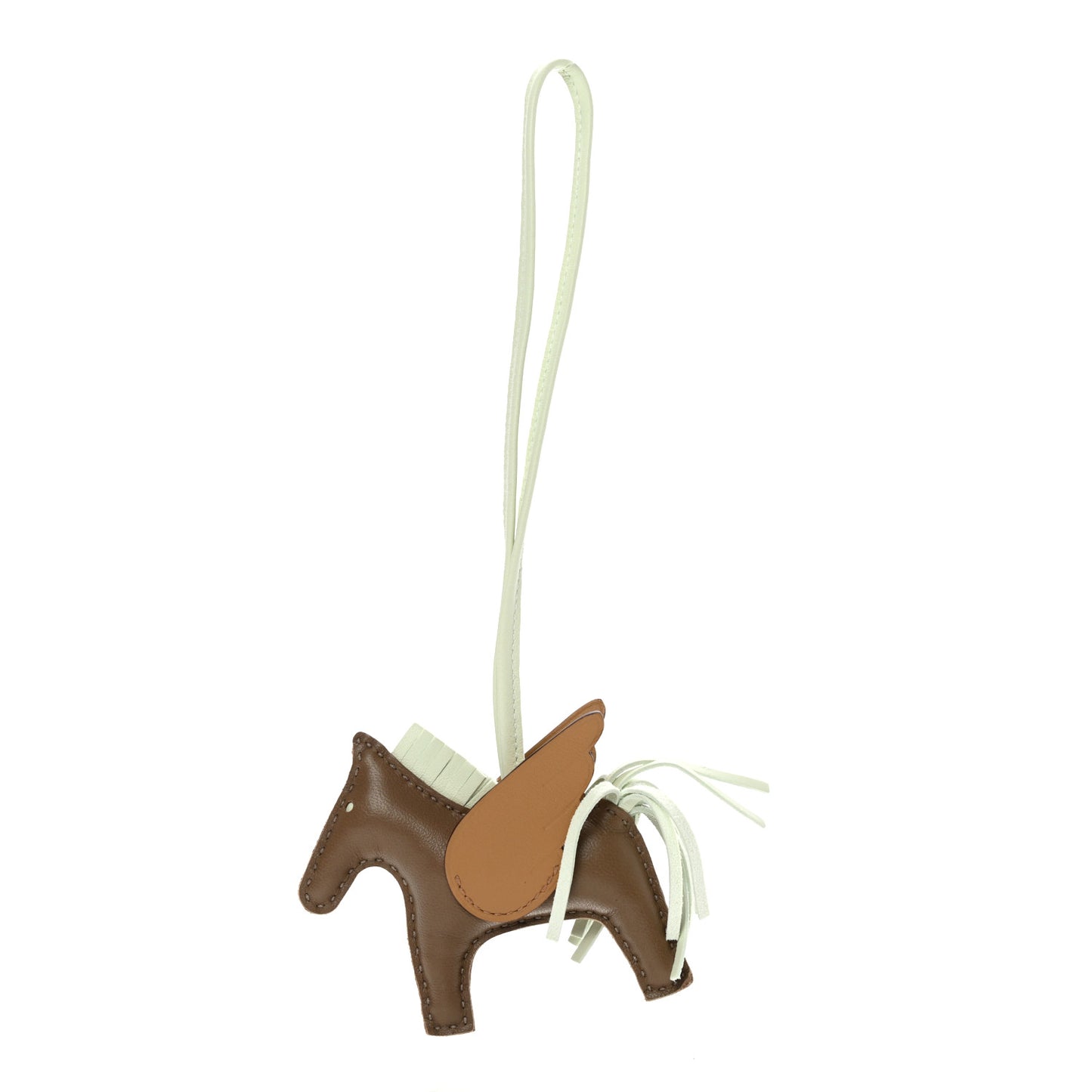 Milo Lambskin Grigri Rodeo Pegase Horse Bag Charm PM Etoupe Vert Fizz Biscuit