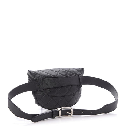 Chanel Grained Calfskin Quilted Waist Belt Bag Black 3 of 9