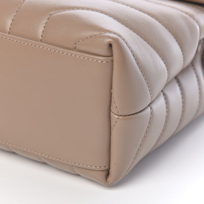 Saint Laurent Calfskin Y Quilted Monogram Small Loulou Chain Satchel Dark Beige 10 of 11
