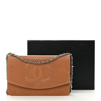 Chanel Lambskin Timeless CC Wallet On Chain WOC Light Brown 17 of 17