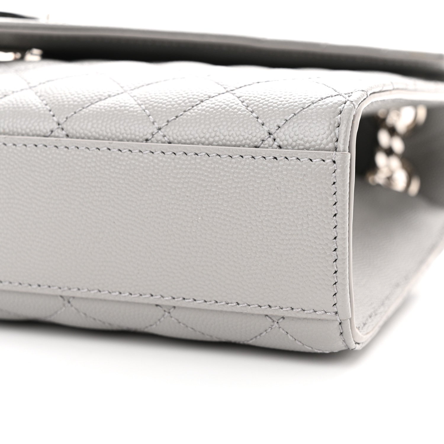 Saint Laurent Grain De Poudre Textured Mixed Matelasse Medium Triquilt Monogram Satchel New Stone 10 of 10