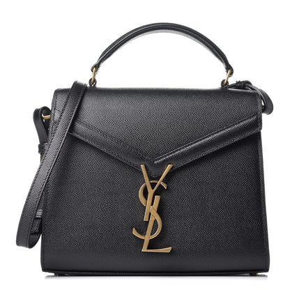 Saint Laurent Grain de Poudre Mini Classic Monogram Cassandra Top Handle Black Rouge Legion 1 of 8
