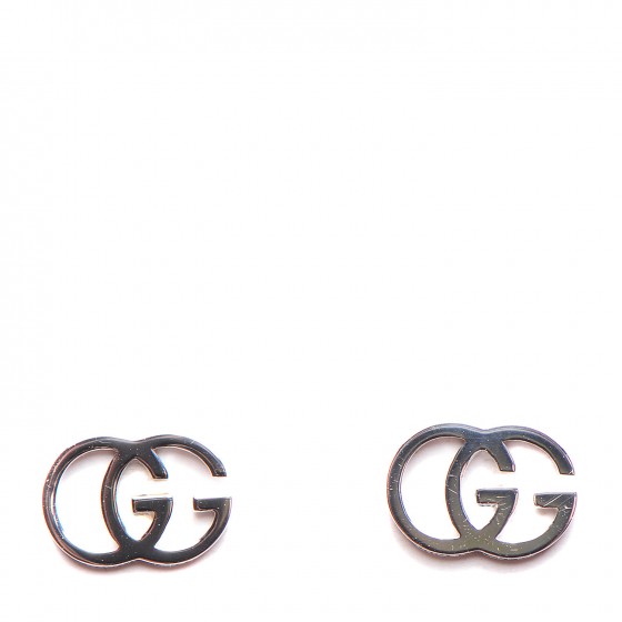 Gucci 18K White Gold GG Tissue Stud Earrings 1 of 8