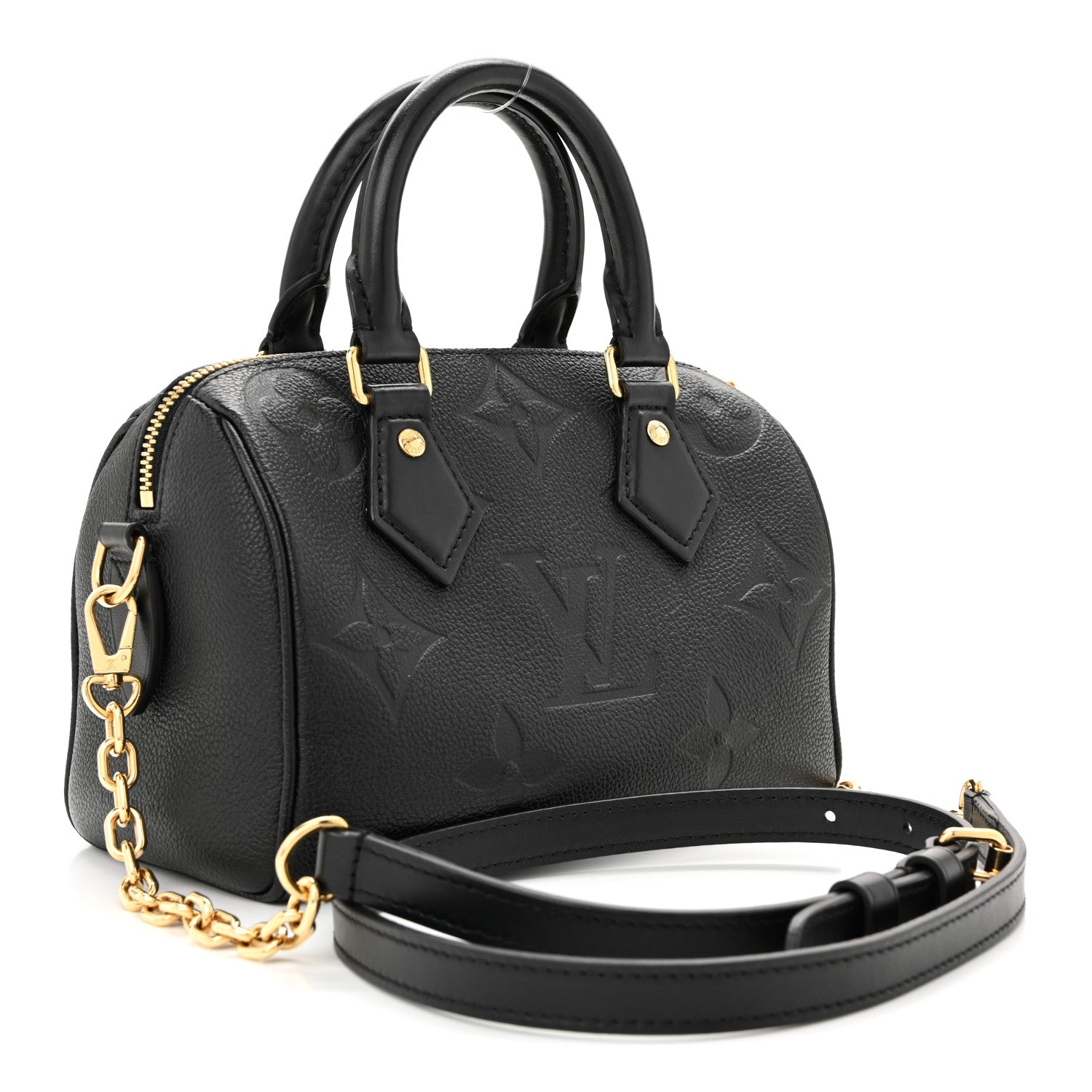 Louis Vuitton Empreinte Monogram Giant Speedy Bandouliere 20 Black 3 of 10