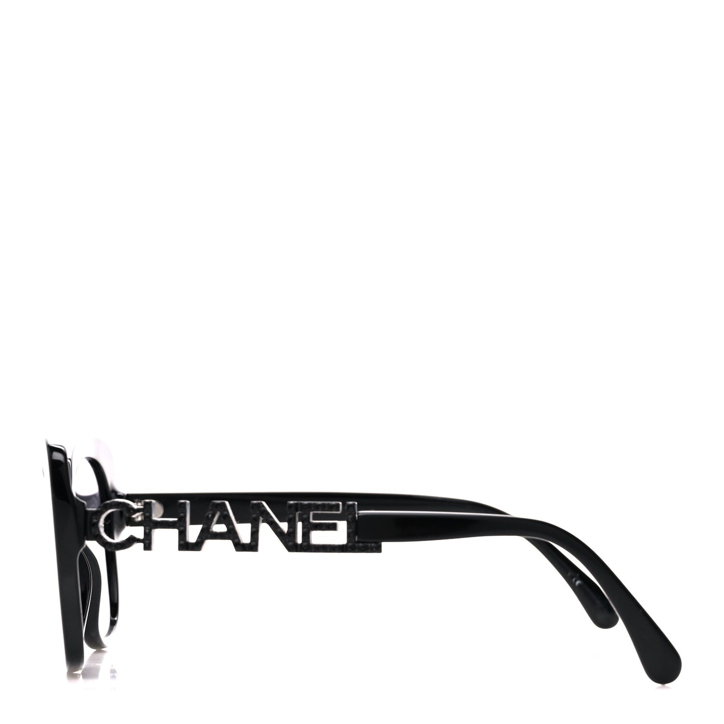 Acetate Strass Polarized Square Sunglasses 5422-B Black